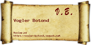 Vogler Botond névjegykártya